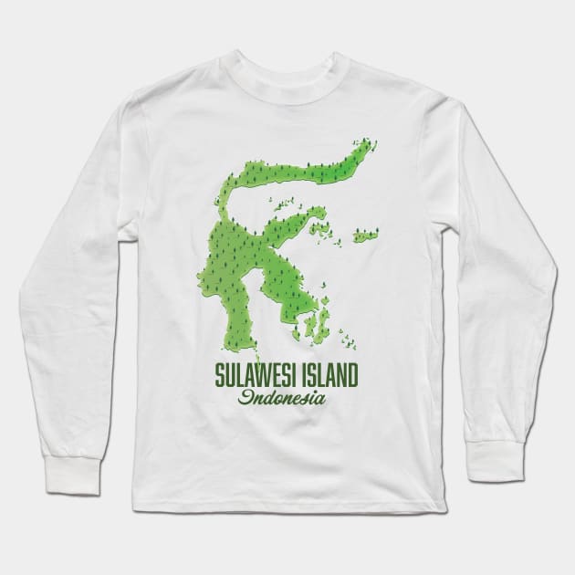 Sulawesi island Indonesia Long Sleeve T-Shirt by nickemporium1